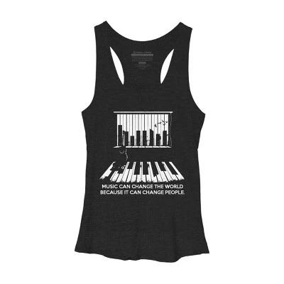 Women's Design By Humans Music Can Change The World By Jandastore Racerback Tank Top - Image 2