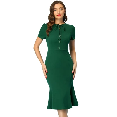 Allegra K Women's Vintage Work Dress Short Sleeve Mermaid Bodycon Dresses - Image 6