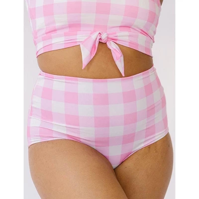 Lime Ricki Women's Garden Party/Pink Gingham Ultra High-Waist Bottom