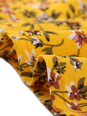 Allegra K Women's Floral Print Ruffle Hem High Elastic Waist Casual A-Line Midi Skirt - Image 4