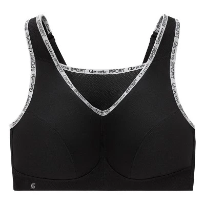 Glamorise Womens No-Bounce Camisole Sports Wirefree Bra 1066 Black - Image 3