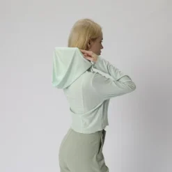 Women's Relaxed Fit Front Drawstring Hooded Long Sleeve Shirt