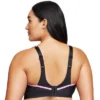 Glamorise Womens No-Bounce Camisole Sports Wirefree Bra 1066 Black/Pink