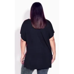 Women's Plus Size Mixed Media Top - Bandana | AVENUE