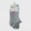 All Pro Powersox Women's Cushioned Cooling 6pk No Show Tab Athletic Socks - Light Gray/Black 5-10