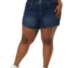 Agnes Orinda Women's Denim Plus Size High Waist With Pockets Stretchy Jean Shorts