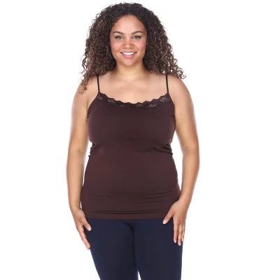 Women's Plus Size Lace Trim Tank Top - One Size Fits Most Plus - White Mark - Image 5