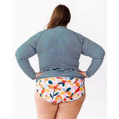 Lime Ricki Women's Indigo Stripe Rash Guard - Image 3