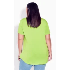Women's Plus Size V Cut Out Top - Chartreuse | AVENUE