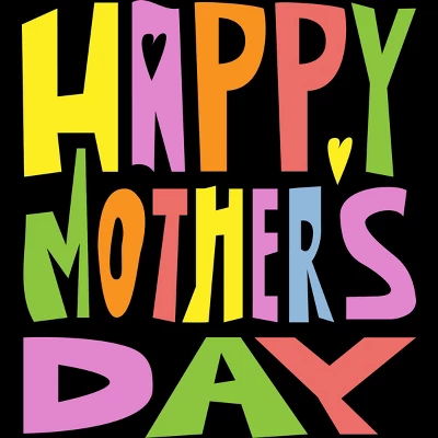 Women's Design By Humans Happy Mother's Day Colorful Text By Yunta Racerback Tank Top