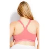 Women's Plus Size Zipper Sports Bra - Coral | AVENUE