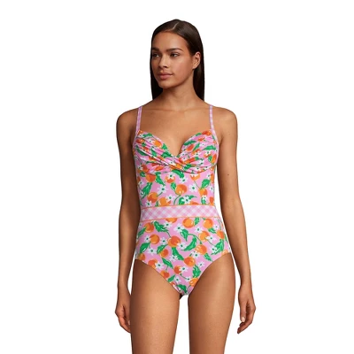 Lands' End Draper James X Lands' End Women's Tummy Control Chlorine Resistant Wrap One Piece Swimsuit - Image 4