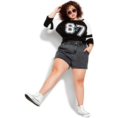 Women's Plus Size Hannah Short - Black | SOCIETIE+ - Image 3