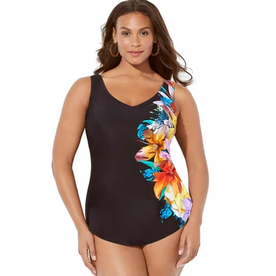 Swimsuits For All Women’s Plus Size Sarong Front One Piece Swimsuit - Image 8