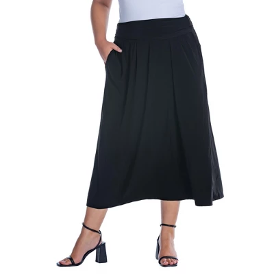 Womens Plus Size Foldover Maxi Skirt With Pockets - Image 5