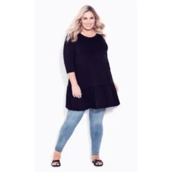 Women's Plus Size Amaya Tunic - Black | AVENUE