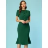 Allegra K Women's Vintage Work Dress Short Sleeve Mermaid Bodycon Dresses