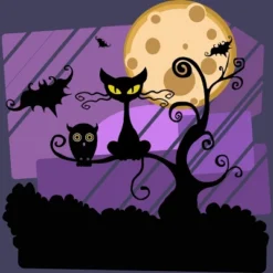 Women's Design By Humans Night Halloween Moon By ChadiElHanchi Racerback Tank Top