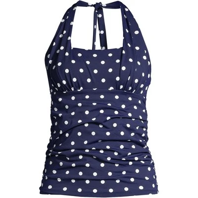 Lands' End Women's Chlorine Resistant Square Neck Halter Tankini Swimsuit Top - Image 5