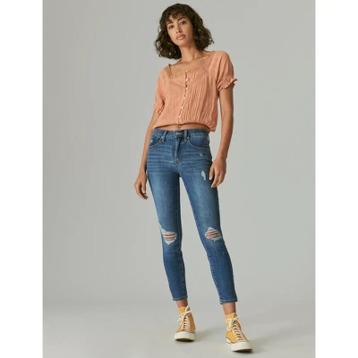 Lucky Brand Women's High Rise Bridgette Skinny Destruct Jean - Image 4