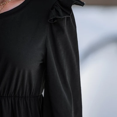 Women's Ruffled Long Sleeve Mini Dress - Cupshe