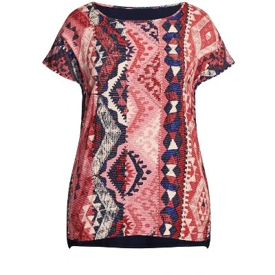 Women's Plus Size Mixed Media Top - Bandana | AVENUE - Image 3