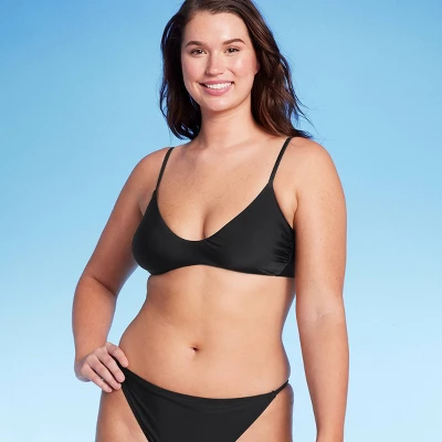 Women's Low Coverage Mini Bralette Bikini Top - Wild Fable™ Black - Image 3