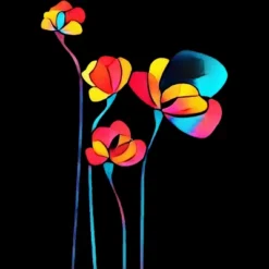 Junior's Design By Humans Abstract Flowers By Jirkasvetlik T-Shirt