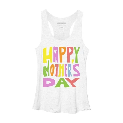 Women's Design By Humans Happy Mother's Day Colorful Text By Yunta Racerback Tank Top - Image 5