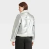 Women's Metallic Shearling Moto Jacket - A New Day™