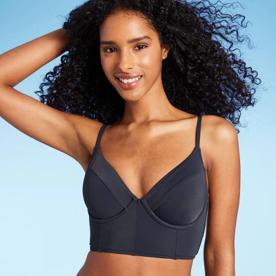Women's Longline Underwire Bikini Top - Shade & Shore™ Gray - Image 3