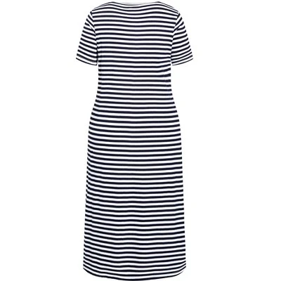 Women's Plus Size Stripe Nightdress - Navy | EVANS - Image 3