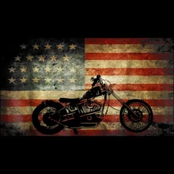 Women's Design By Humans July 4th American Vintage Motorcycle Flag By Littlesenh1 Racerback Tank Top