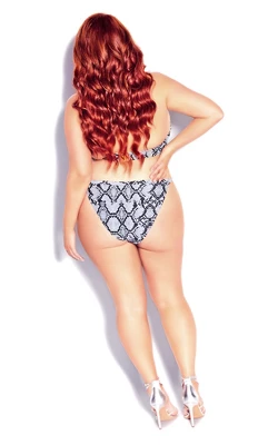 Women's Plus Size Greta Print Bikini Top - Black Snake | CCX