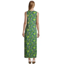 Lands' End Women's Cotton Jersey Sleeveless Swim Cover-up Maxi Dress