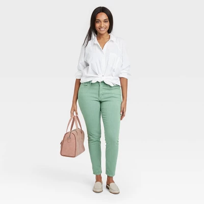 Women's Mid-Rise Skinny Stretch Ankle Jeans - Universal Thread™ Green - Image 5