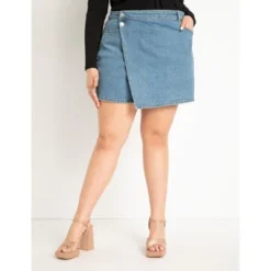 ELOQUII Women’s Plus Size Denim Skort
