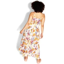 Women's Plus Size Tilly Print Maxi Dress - Ivory | CITY CHIC