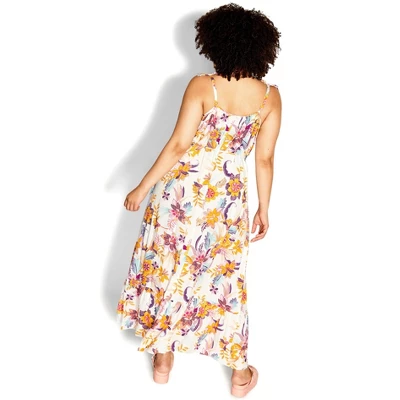 Women's Plus Size Tilly Print Maxi Dress - Ivory | CITY CHIC