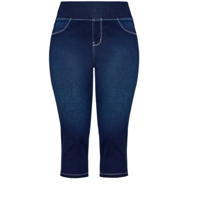 Women's Plus Size DENIM PO CROP JEGGING | AVENUE - Image 2