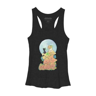 Women's Design By Humans Cat Pumpkin Pile By AwkwardDragon Racerback Tank Top - Image 10