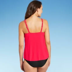 Women's UPF 50 High Neck Keyhole Tankini Top - Aqua Green®