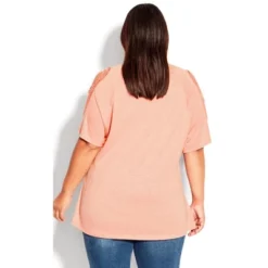 Women's Plus Size Crochet Cut Out Top - Bridal Rose | AVENUE