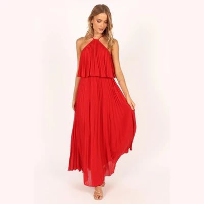 Petal And Pup Womens Gia Pleated Halterneck Maxi Dress - Image 7