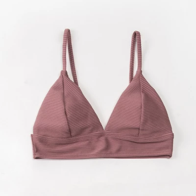 Women's Swimsuit Ribbed Triangle Bikini Top - Cupshe - Image 4