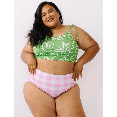 Lime Ricki Women's Garden Party/Pink Gingham Ultra High-Waist Bottom - Image 2