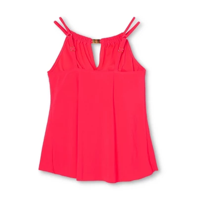 Women's UPF 50 High Neck Keyhole Tankini Top - Aqua Green® - Image 5