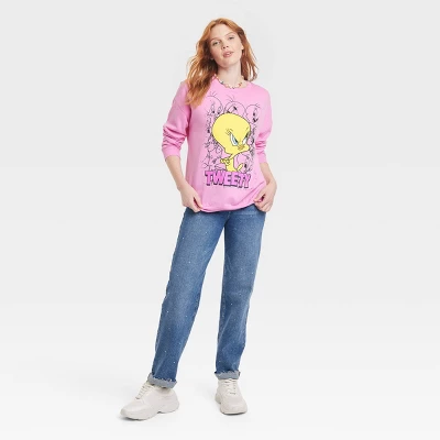 Looney Tunes Women's Tweety Cozy Graphic Sweatshirt - Pink - Image 2
