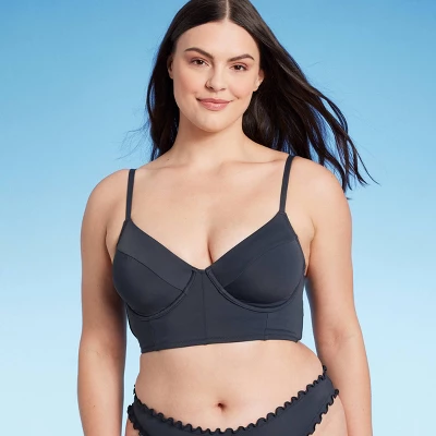 Women's Longline Underwire Bikini Top - Shade & Shore™ Gray - Image 7