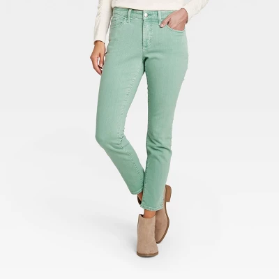 Women's Mid-Rise Skinny Stretch Ankle Jeans - Universal Thread™ Green - Image 6